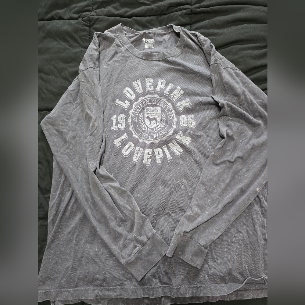Pink Victoria secret gray long sleeve shirt